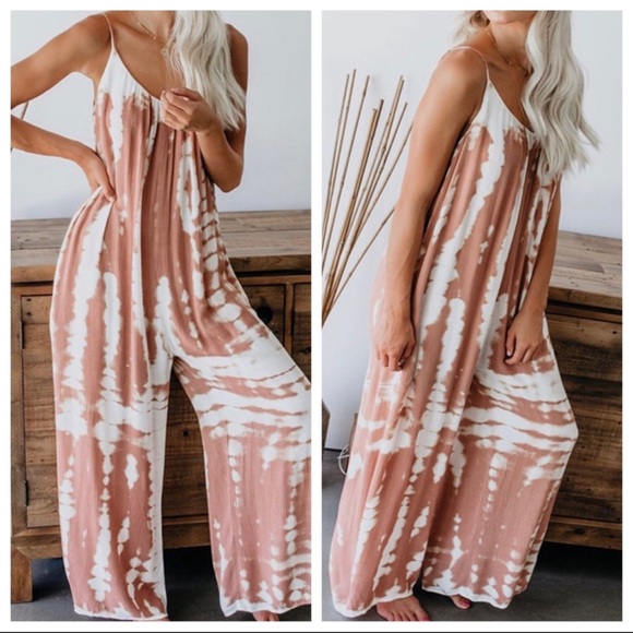 Pink Tie Dye Wide Leg Jumpsuit - Picture 2 of 3